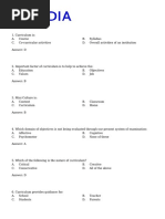 Pedagogy Curriculum MCQ