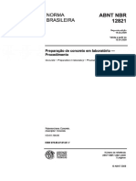 NBR 12821 2009 - Preparação de Concreto em Laboratório Procedimento PDF