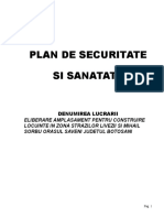 Plan de Securitate Si Sanatate - Saveni