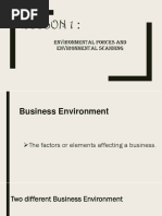 Lesson 1: Environmental Forces and Environmental Scanning