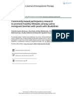 Community Based Participatory Research To Promote Healthy Lifestyles Among Latino Immigrant Families With Youth With Disabilities