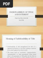 Indefeasibility of Title Interests