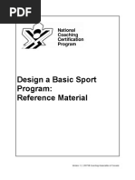 Design A Basic Sport Program: Reference Material