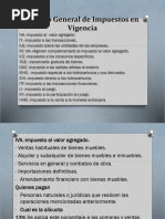 Cuadro General de Impuestos en Vigencia