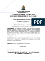 Reglamento para El Control y La Contabilidad de Los Bienes Nacionales