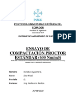 Informe de Laboratorio Compactación Próctor Estándar