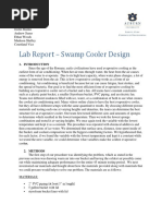 Lab Report - Swamp Cooler Design