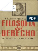 Hegel, GWF - Filosofía Del Derecho, Con Introducción de K. Marx