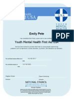 8hr MHFA Youth Certificate