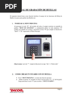 Manual Grabacion de Huellas - Dicon