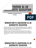 Arbitration As An Alternative Resolution