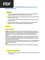 An Investigation of NoSQL Database Performance From A MYSQL Perspective