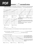 Geometry Unit 3: Worksheet #5 Linear Equations Review: ST TH