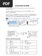 Practica Ecuaciones de Microsft Word 2010