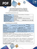 Guía Actividades y Rúbrica de Evaluación. Paso 3 - Evaluación de La Calidad de Los Alimentos