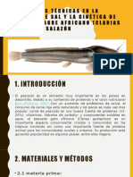 Efecto de Las Técnicas en La Absorción de Sal y La Cinética de Secado de Bagre Africano (Clarias Gariepinus) Salazón