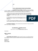 Affidavit of Landholdings