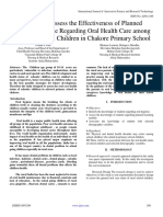 A Study To Assess The Effectiveness of Planned Teaching Module Regarding Oral Health Care Among 10-14 Years Old Children in Chakore Primary School