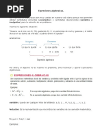 Expresiones Algebraicas-5° Prim - Odt