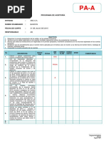 Modelo de Programa de Auditoria