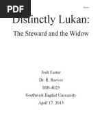 Distinctly Lukan:: The Steward and The Widow