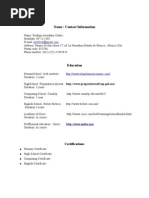 Resume in English