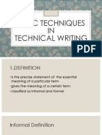 Basic Techniques in Technical Writing