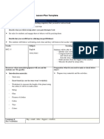 Lesson Plan Template: Managing Student's Behavior During Circle Time