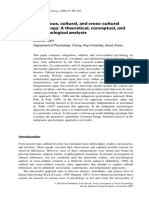 Indigenous, Cultural, and Cross-Cultural Psychology: A Theoretical, Conceptual, and Epistemological Analysis Uichol Kim