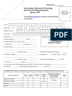 PG Admission Form NUST