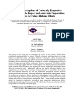 Teachers' Perceptions of Culturally Responsive Pedagogy and The Impact On Leadership Preparation: Lessons For Future Reform Efforts