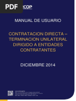 Contratacion Directa Terminacion Unilateral Entidades Contratantes