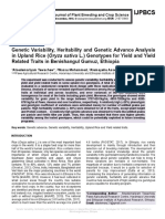 Genetic Variability, Heritability and Genetic Advance Analysis in Upland Rice (Oryza Sativa L.) Genotypes For Yield and Yield Related Traits in Benishangul Gumuz, Ethiopia