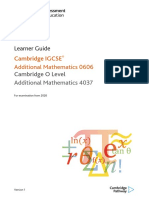 Learner Guide For Cambridge Igcse Additional Mathematics 0606