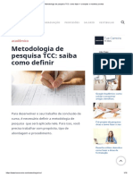 Metodologia de Pesquisa TCC - Como Fazer + Exemplos e Modelos Prontos