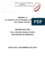 El Principio de Autonomía e Independencia Del Poder Judicial. 