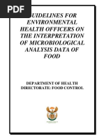 Guidelines For Environmental Health Officers On The Interpretation of Microbiological Analysis Data of Food