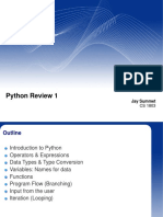 Python Review 1: Jay Summet