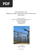 Solar Energy Lecture Notes Modeling and Analysis of Photovoltaic and Electrochemical Solar Energy Systems