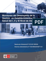 Monitoreo Del Desempeño de Gestión de Establecimientos de Salud El I, II, III Nivel de Atención