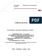 Curriculum Vitae Ing - Manuel Hermoza Conde 2016 ACTUALIZADO