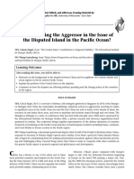 Issue: Is China Being The Aggressor in The Issue of The Disputed Island in The Pacific Ocean?