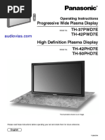 TH-37PWD7E TH-42PWD7E Progressive Wide Plasma Display: Operating Instructions