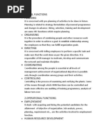 Managerial Functions Planning