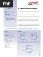 DC Current & Voltage Transducers: For Converting DC Signals To A Proportional DC Ma or DC Voltage Output