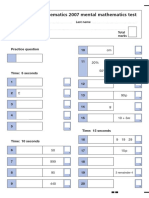 Key Stage 2 Mathematics 2007 Mental Mathematics Test: Practice Question 10