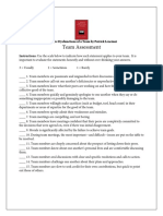 Five Dysfunctions of A Team Assessment Questions - Lencioni - Dysfunctions