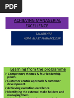 Achieving Managerial Excellence: L.N.Mishra Agm, Blast Furnace, DSP