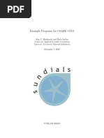 Example Programs For Cvode v4.0.0