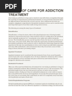 Levels of Care For Addiction Treatment